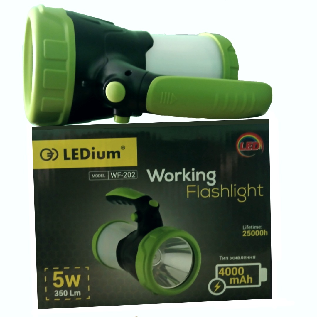 Портативний світлодіодний ліхтарик 5 Ват 2H-5V-USB-4000mAh LEDium Working WF-202